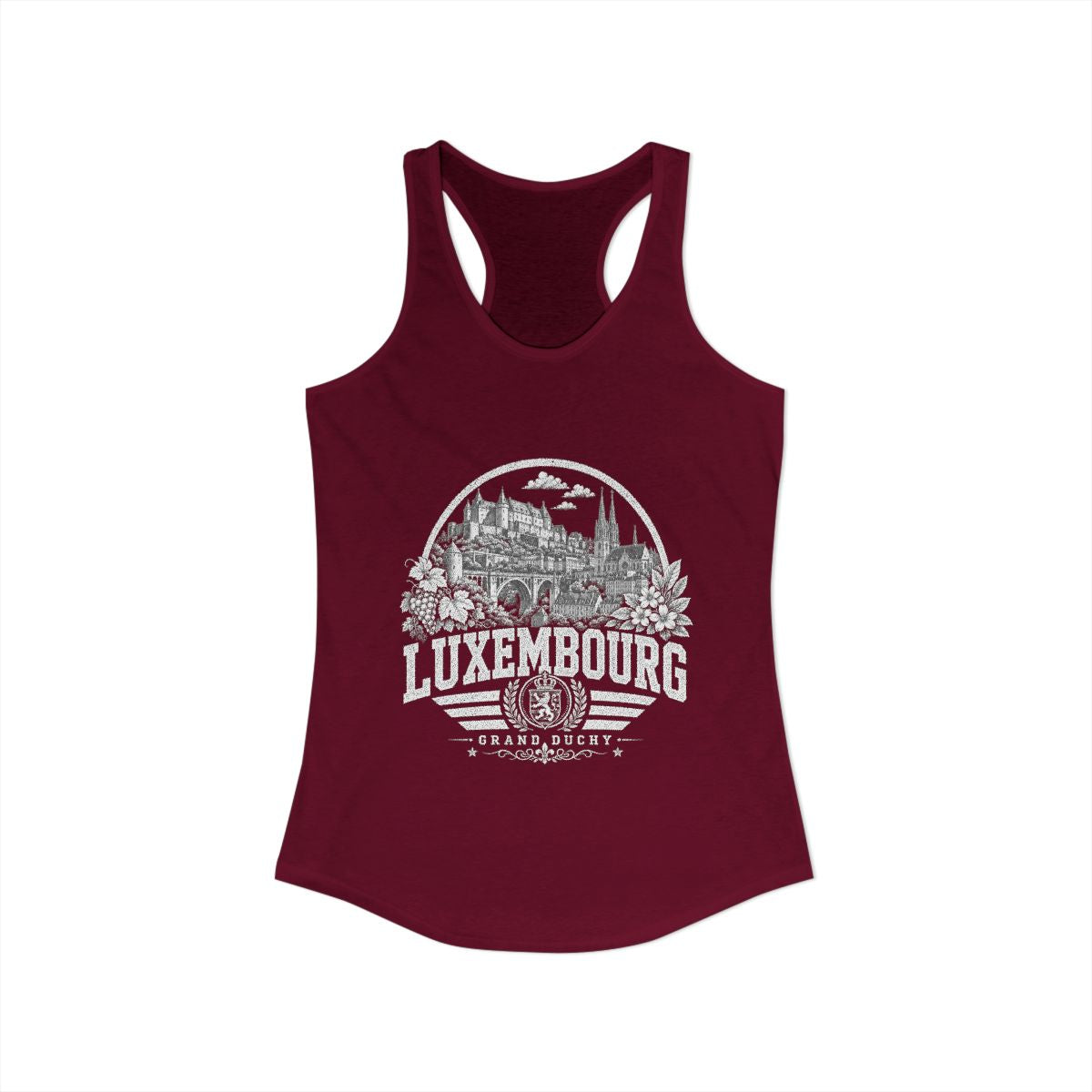 Luxembourg Women's Tank Top — Solid Cardinal Red (front)