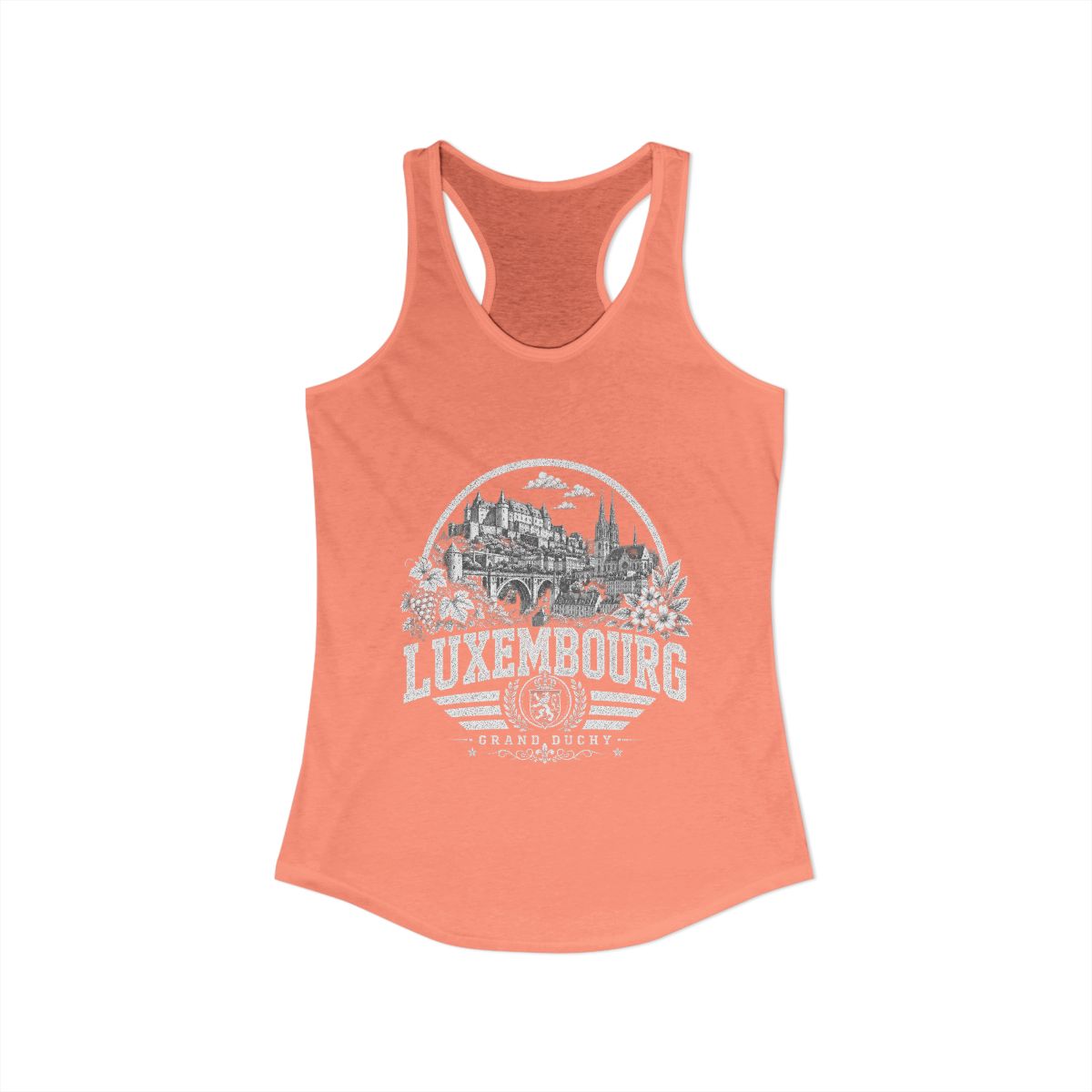 Luxembourg Women's Tank Top — Solid Light Orange (front)