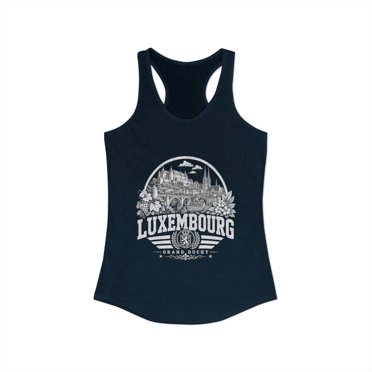 Luxembourg Women's Tank Top — Solid Midnight Navy (front)