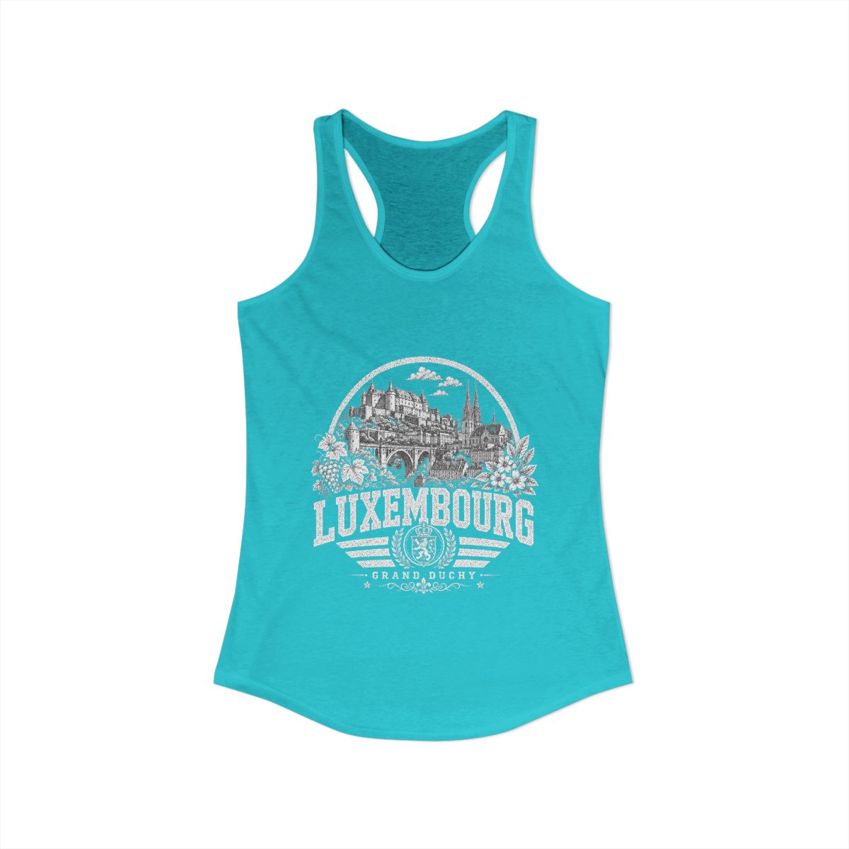 Luxembourg Women's Tank Top — Solid Tahiti Blue (front)