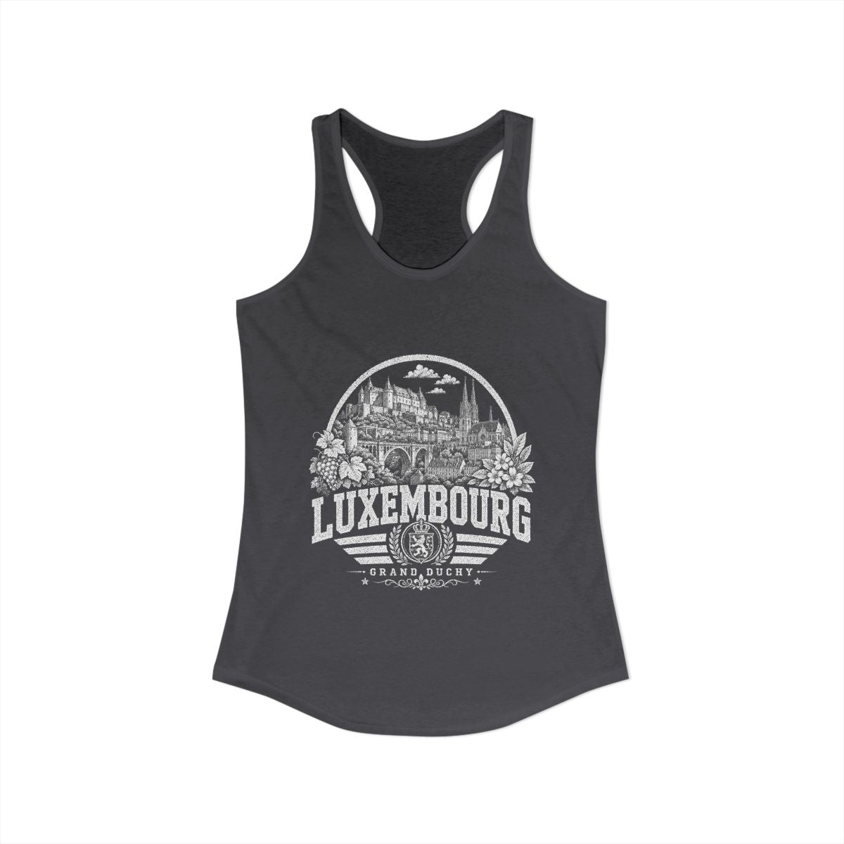 Luxembourg Women's Tank Top — Solid Dark Gray (front)