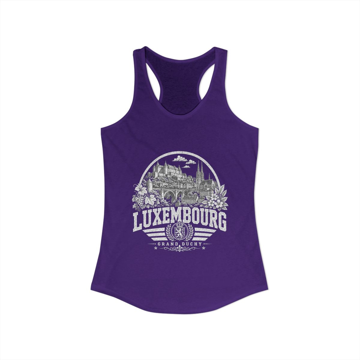 Luxembourg Women's Tank Top — Solid Purple Rush (front)
