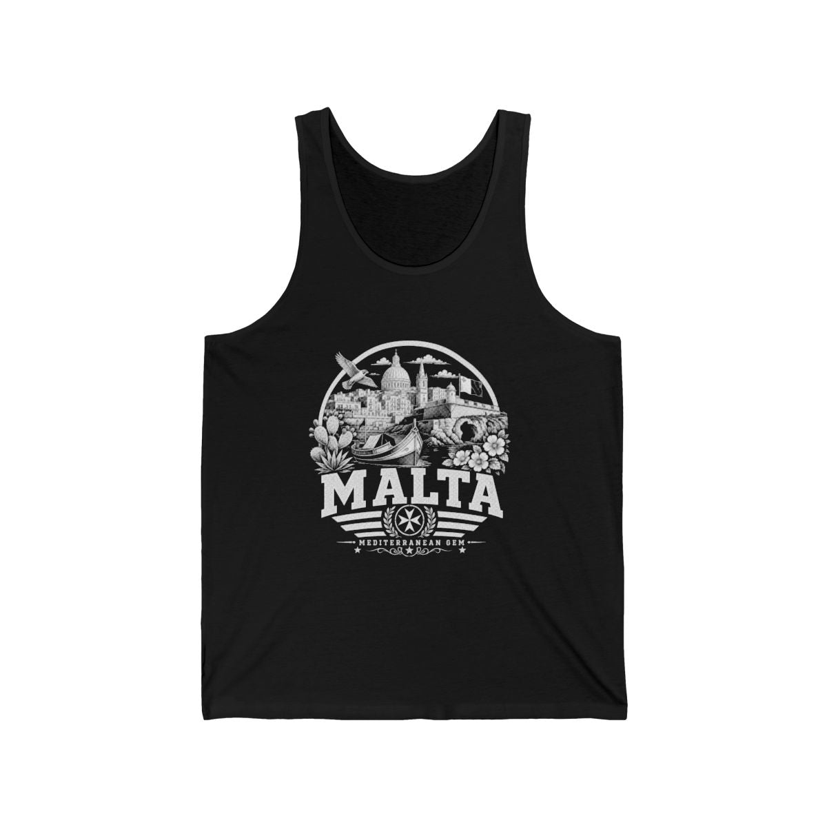 Malta Men's Tank Top — Black (front)