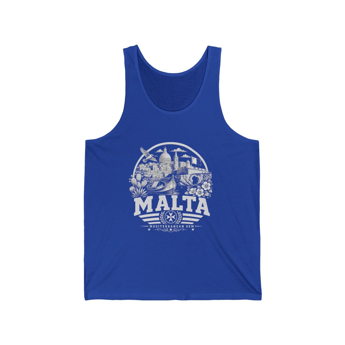 Malta Men's Tank Top — True Royal (front)
