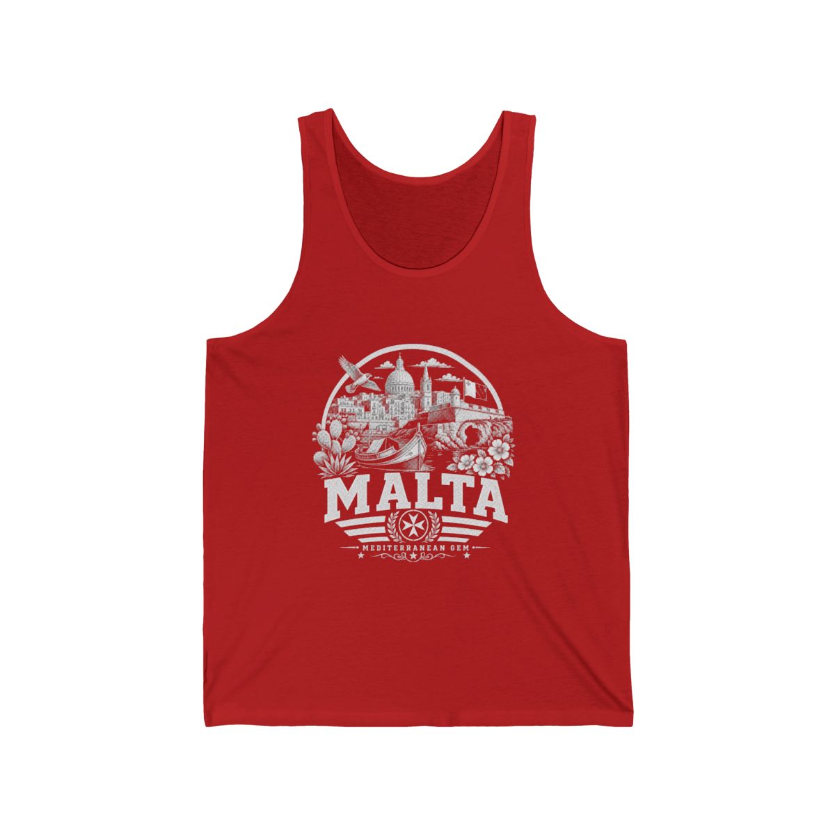 Malta Men's Tank Top — Red (front)