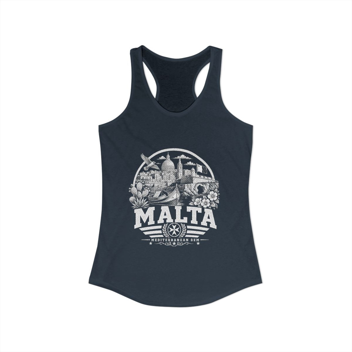 Malta Women's Tank Top — Solid Indigo (front)