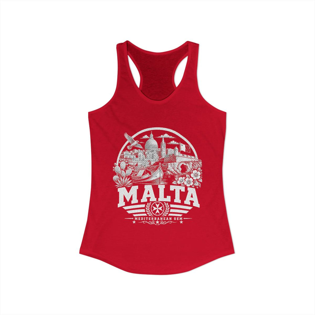 Malta Women's Tank Top — Solid Red (front)