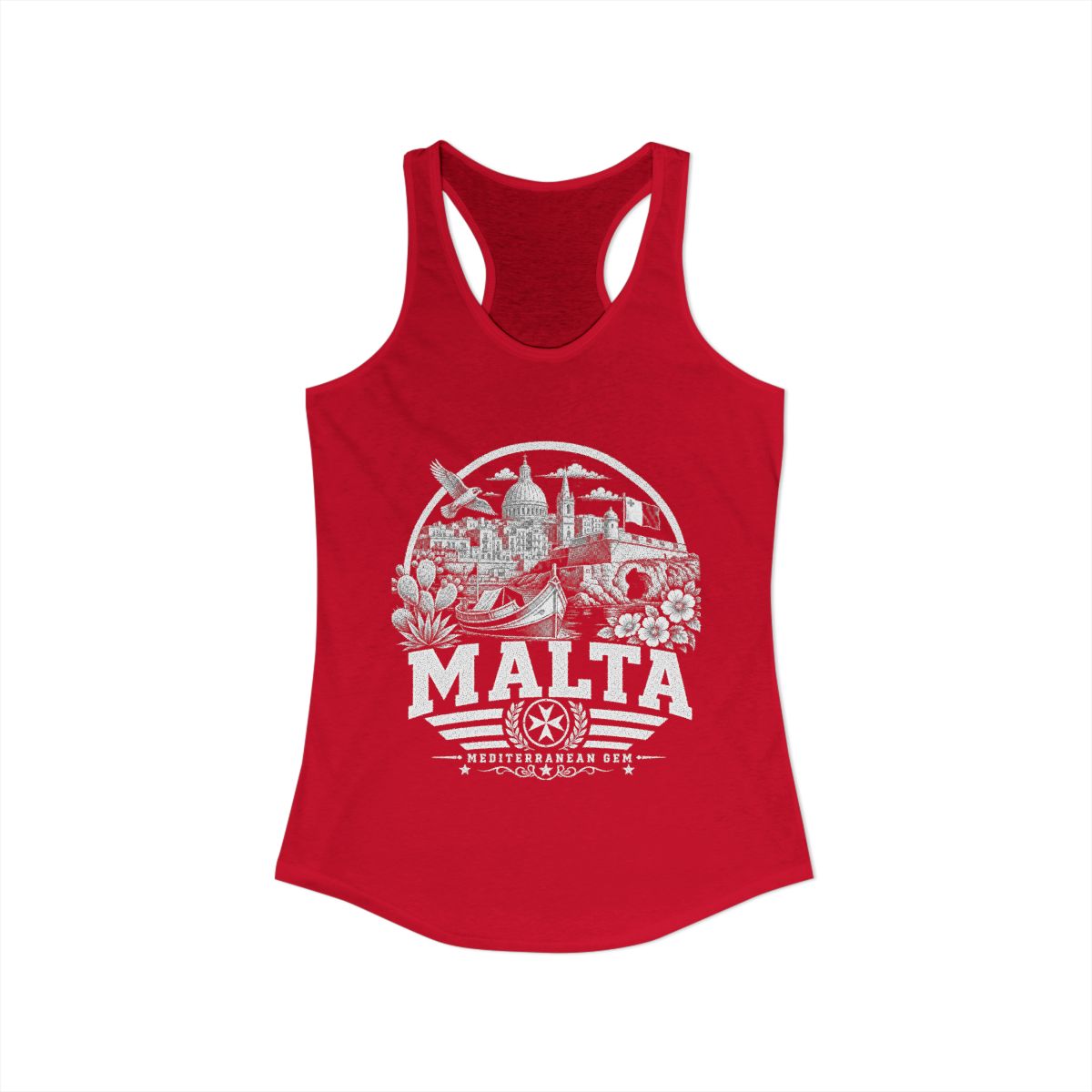 Malta Women's Tank Top — Solid Red (front)