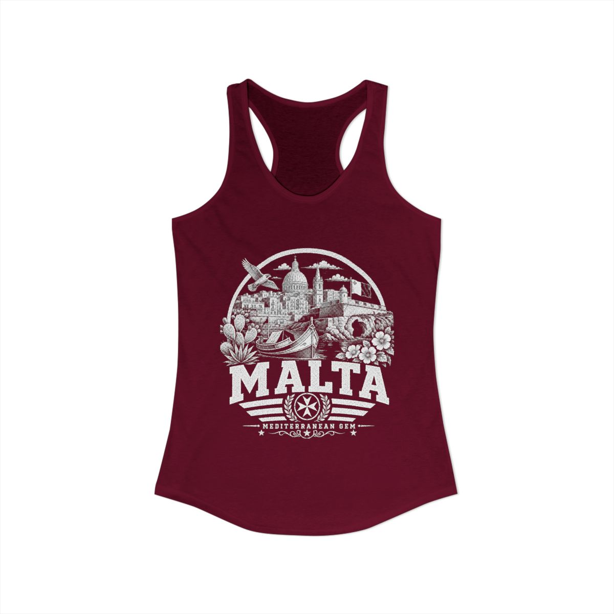 Malta Women's Tank Top — Solid Cardinal Red (front)