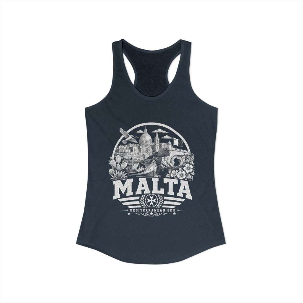 Malta Women's Tank Top — Solid Indigo (front)