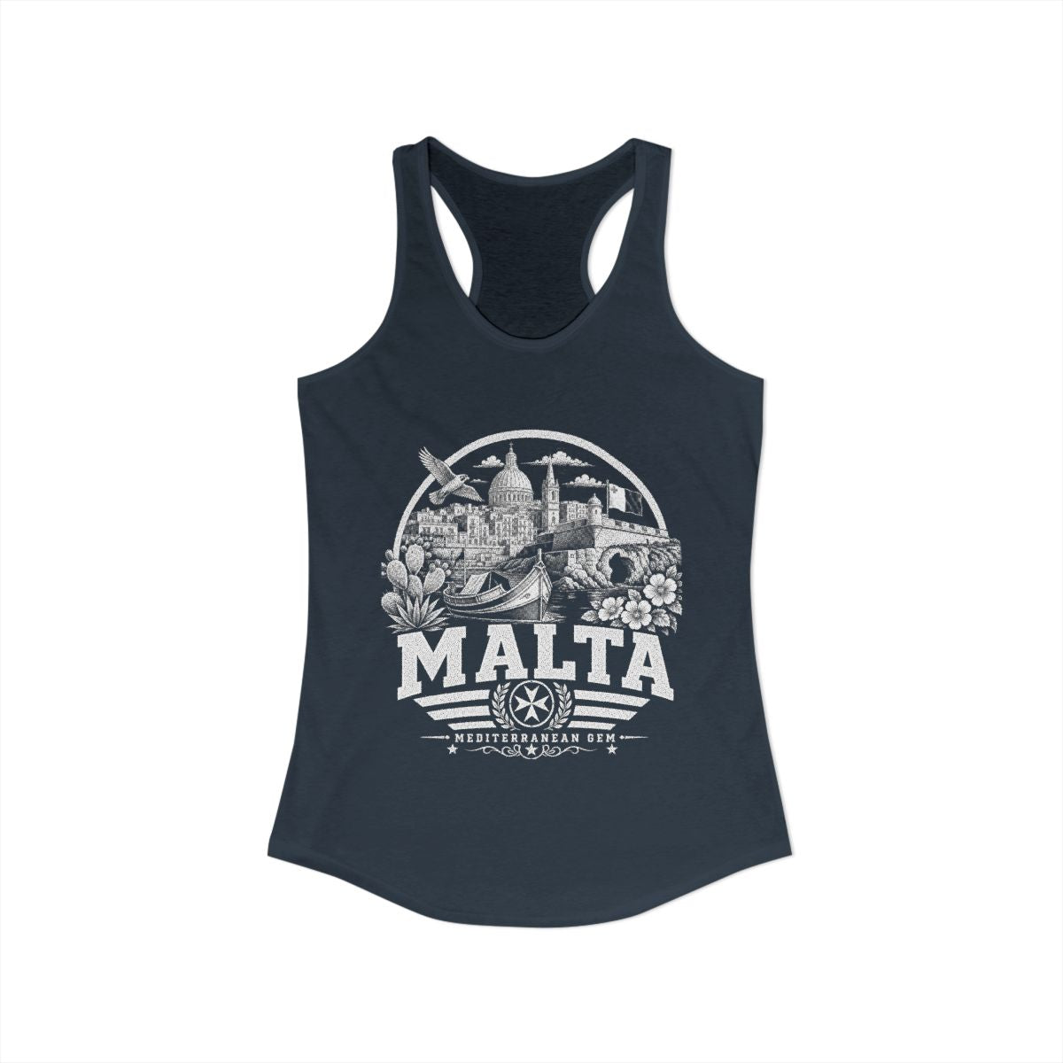 Malta Women's Tank Top — Solid Indigo (front)