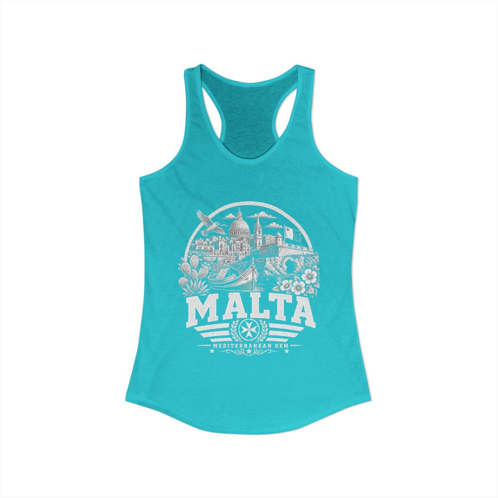 Malta Women's Tank Top — Solid Tahiti Blue (front)
