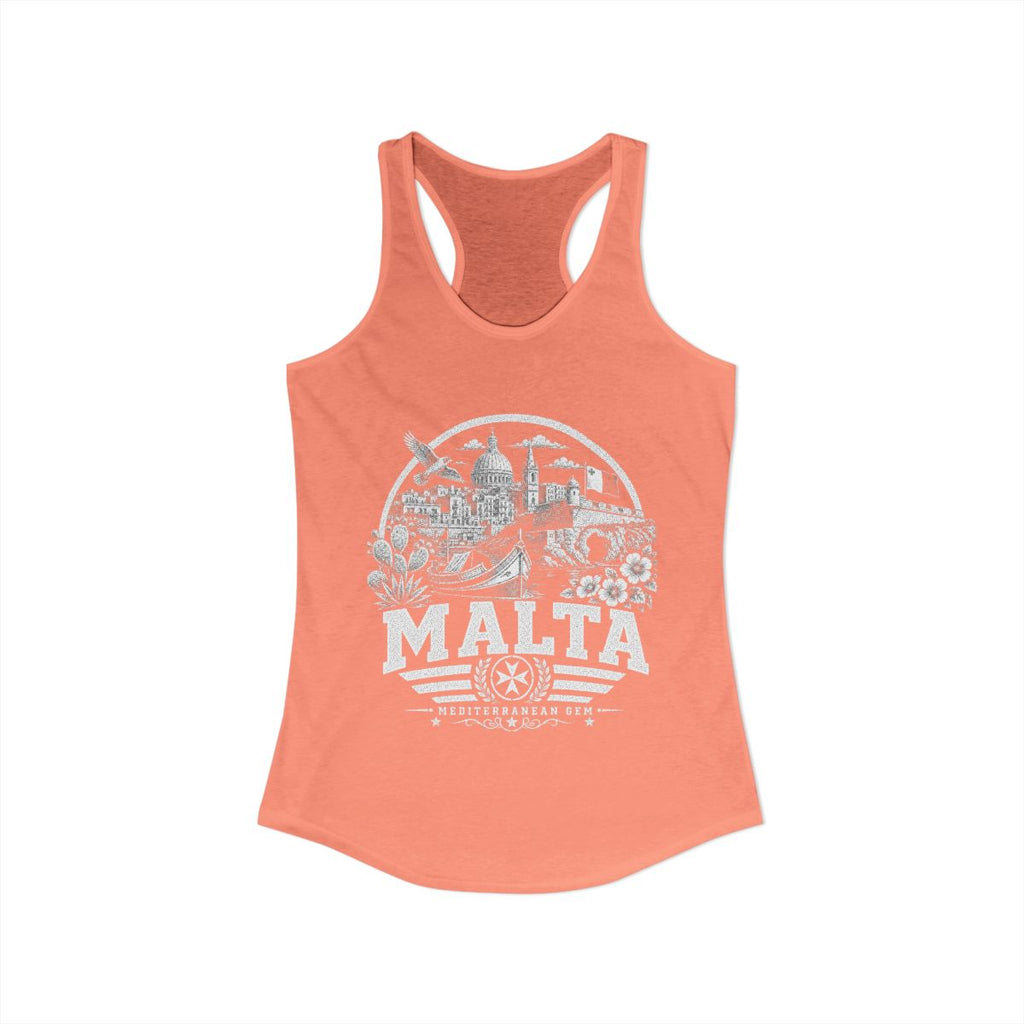 Malta Women's Tank Top — Solid Light Orange (front)