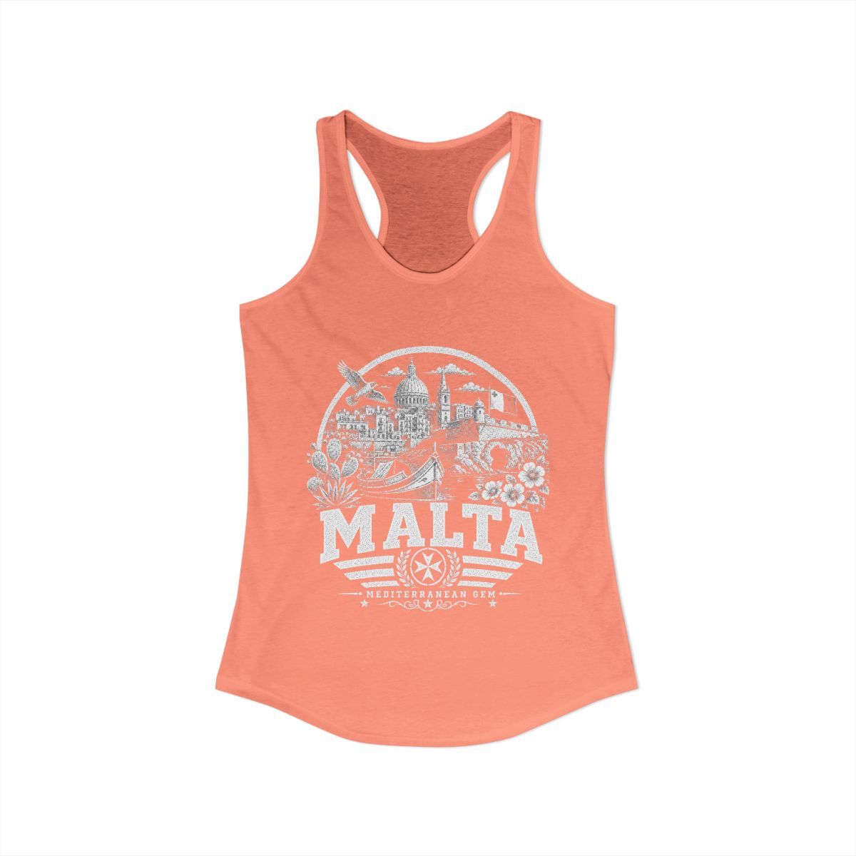 Malta Women's Tank Top — Solid Light Orange (front)