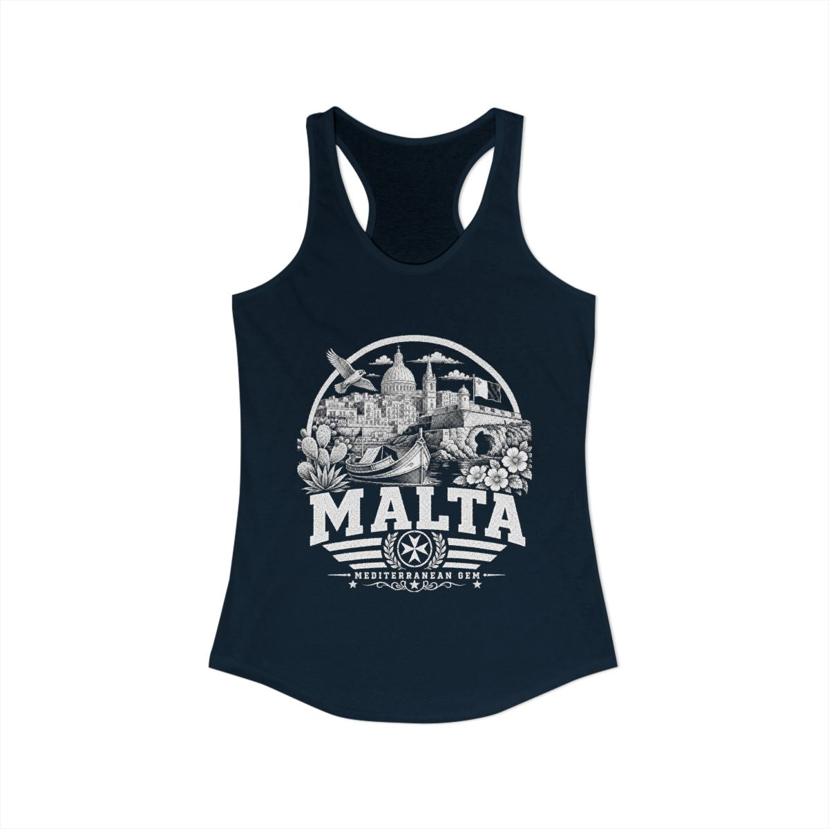 Malta Women's Tank Top — Solid Midnight Navy (front)