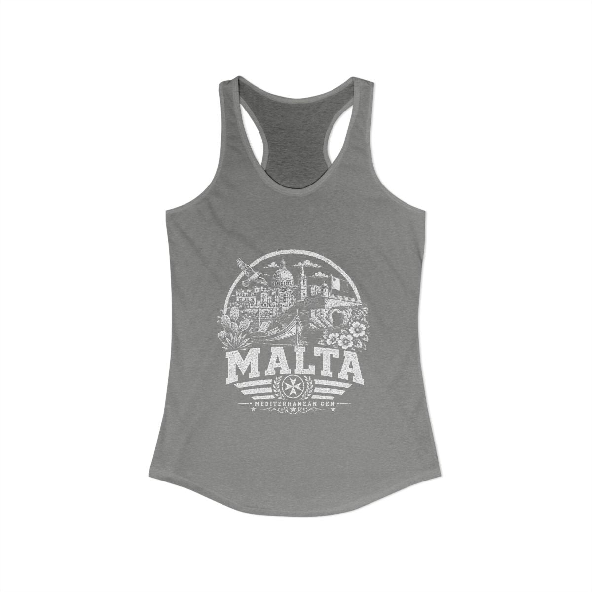 Malta Women's Tank Top — Heather Grey (front)
