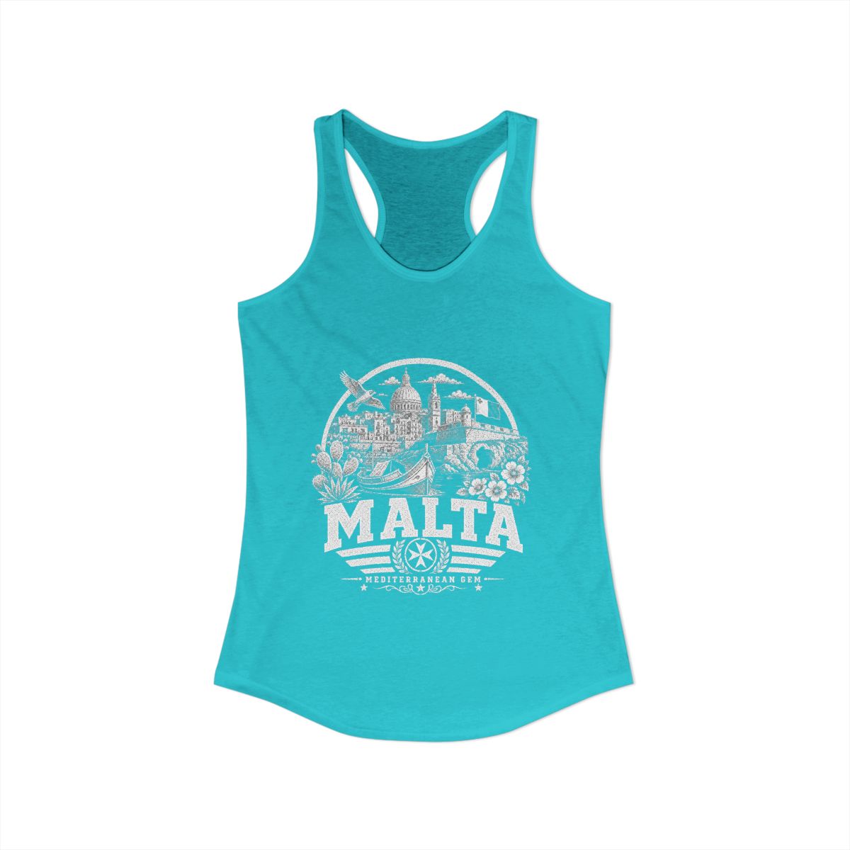 Malta Women's Tank Top — Solid Tahiti Blue (front)