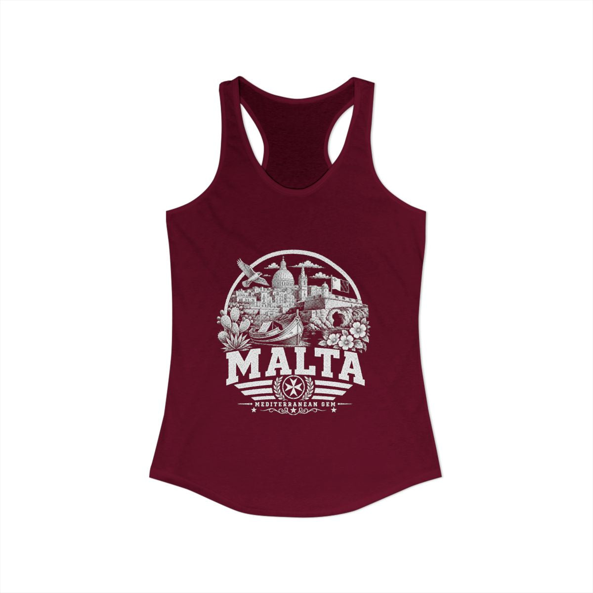 Malta Women's Tank Top — Solid Cardinal Red (front)