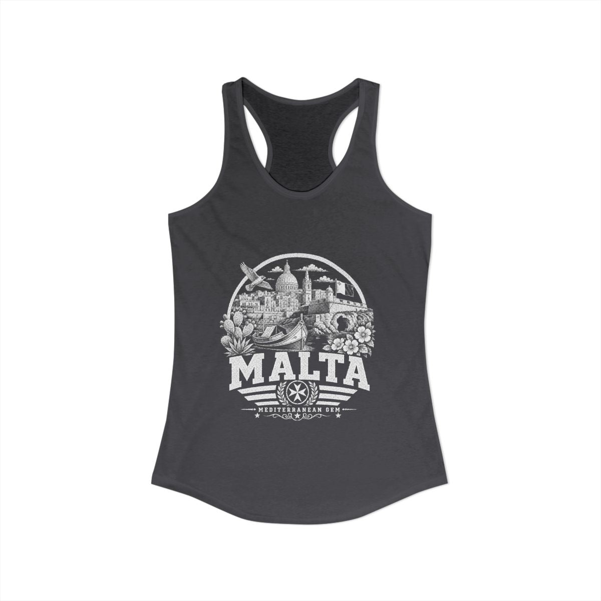 Malta Women's Tank Top — Solid Dark Gray (front)