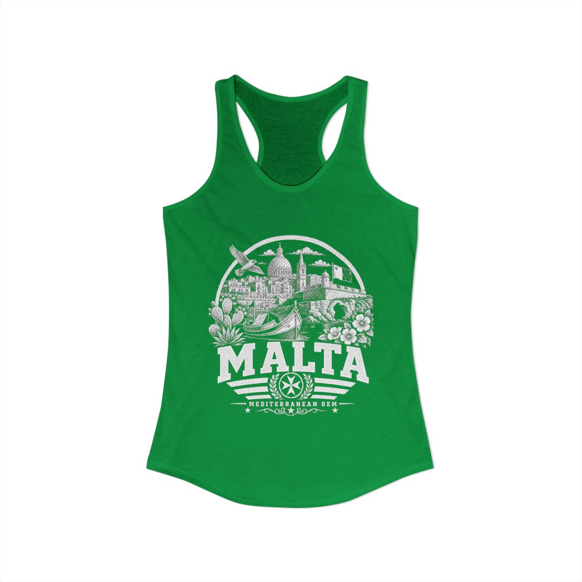 Malta Women's Tank Top — Solid Kelly Green (front)