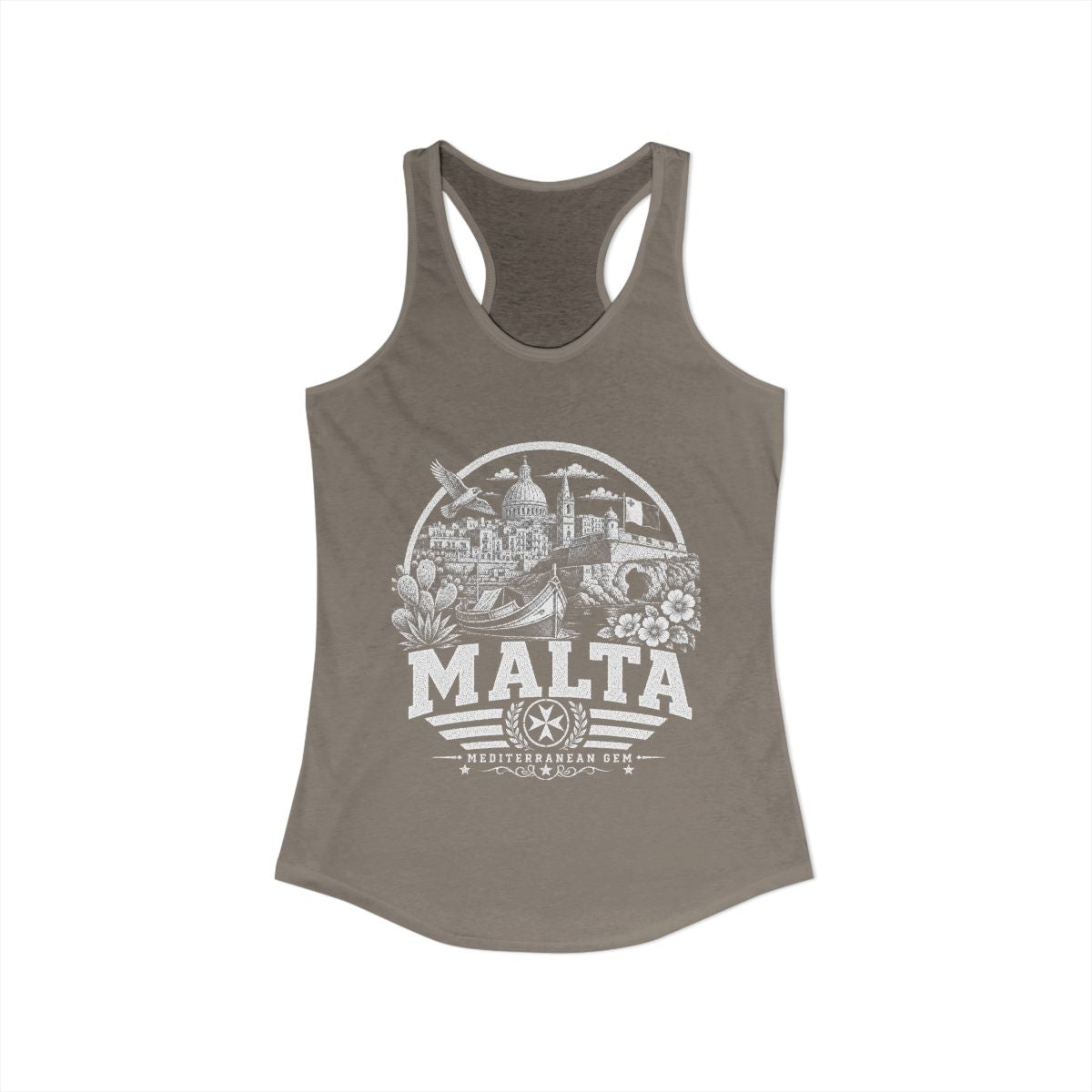Malta Women's Tank Top — Solid Warm Gray (front)