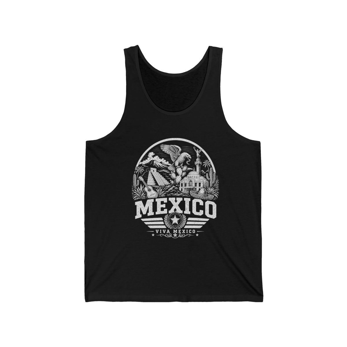 Mexico vintage landmarks men's tee — iconic landmark design | Nameshi Destinations (view 1)