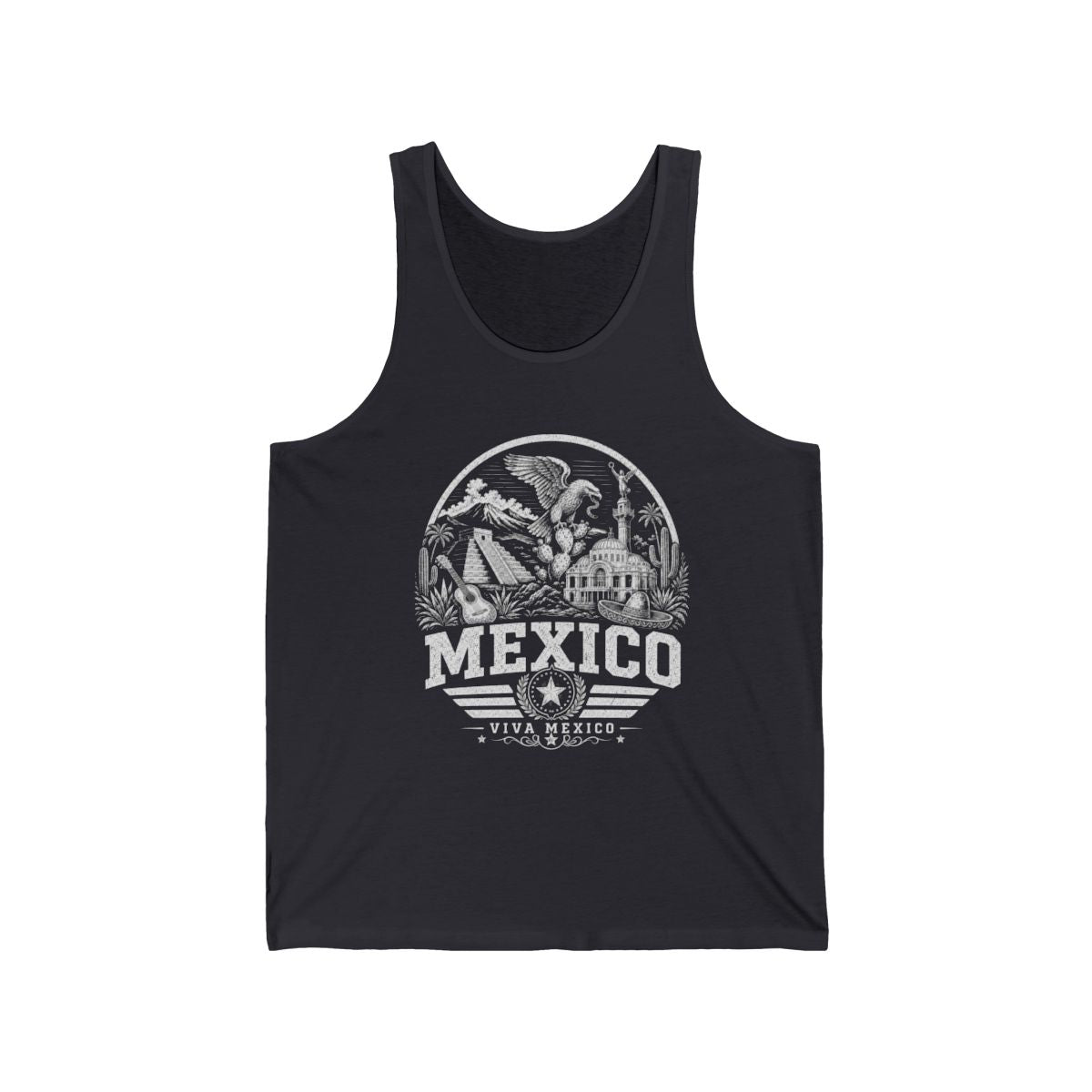 Mexico vintage landmarks men's tee — iconic landmark design | Nameshi Destinations (view 2)