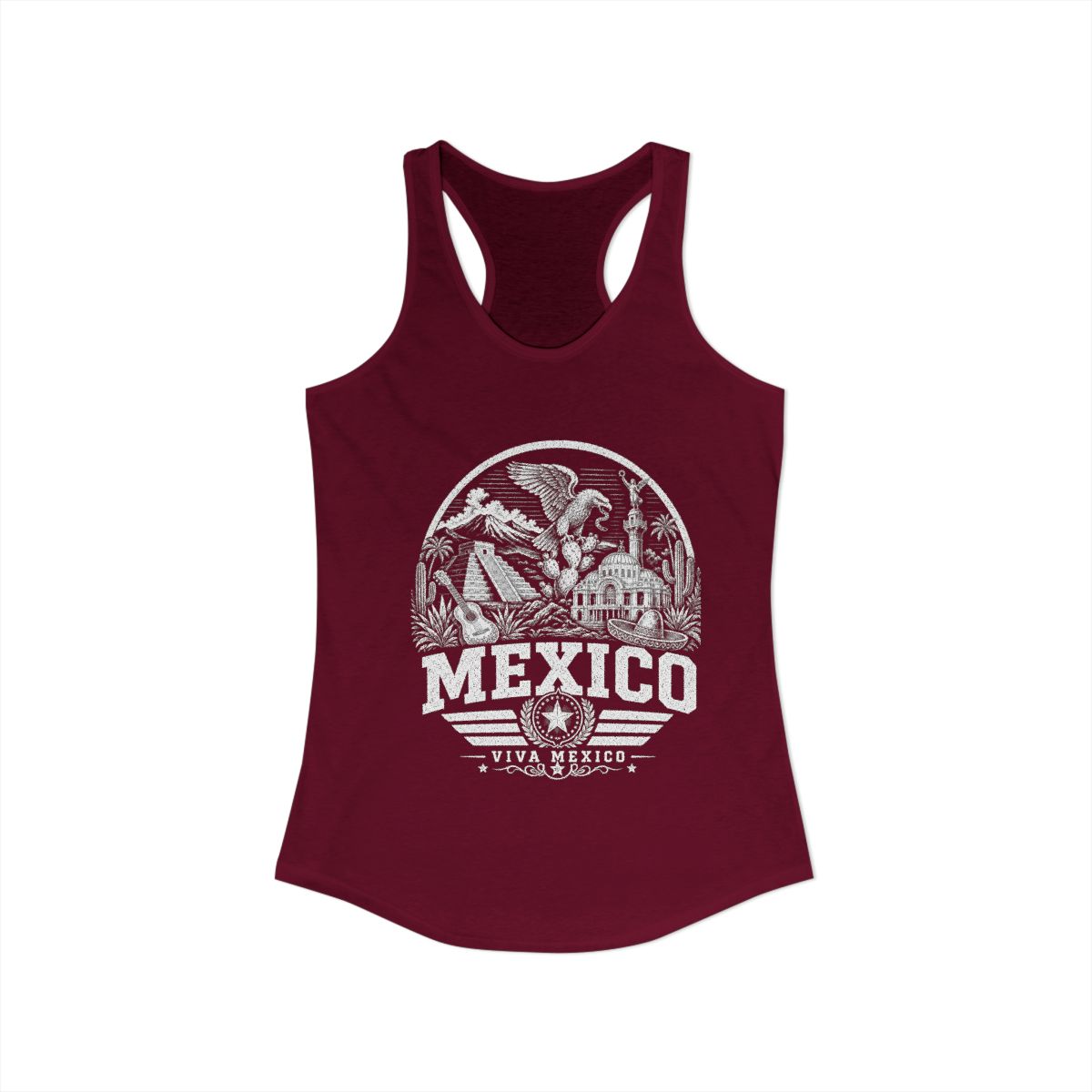 Mexico vintage landmarks tank top — iconic landmark design | Nameshi Destinations (view 15)