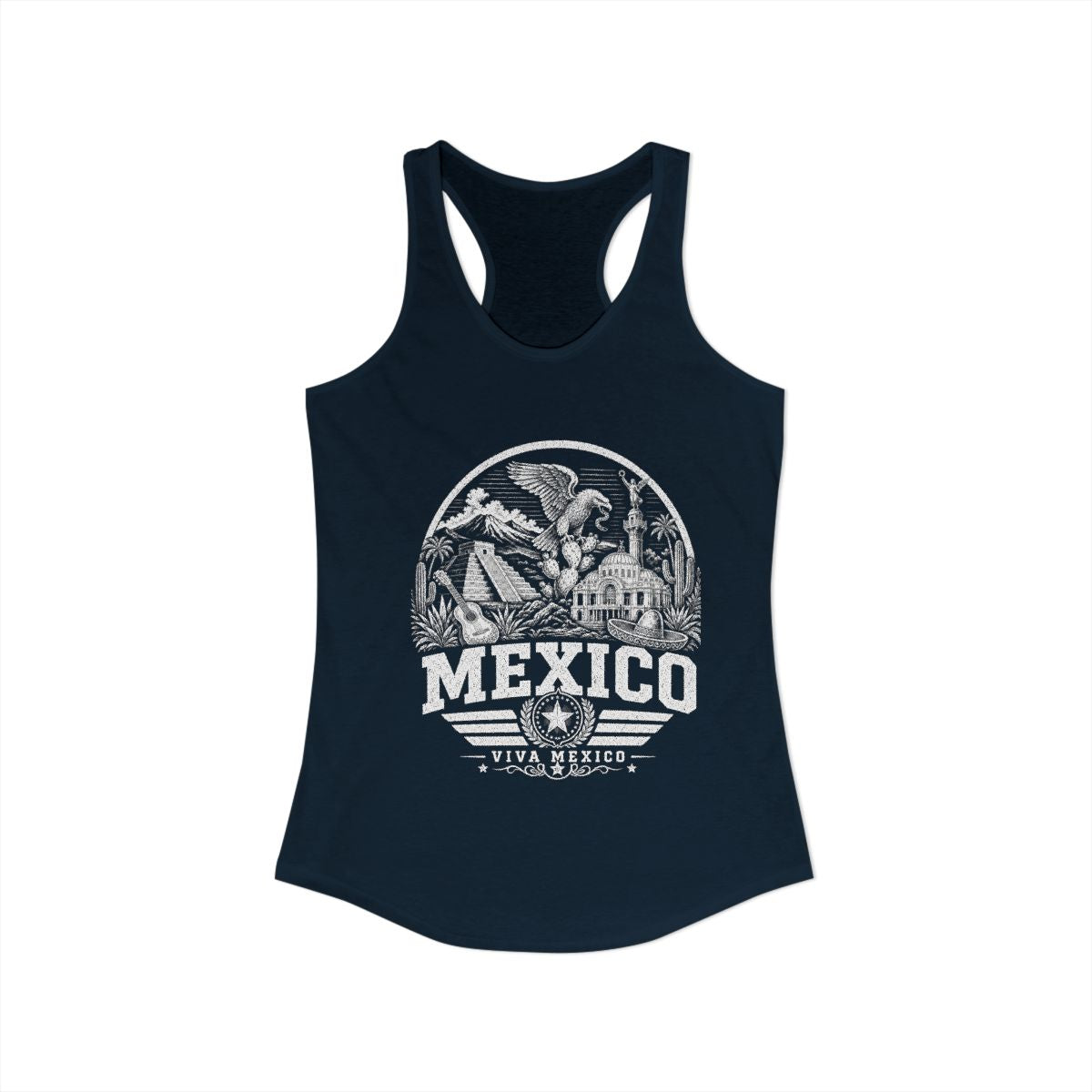 Mexico vintage landmarks tank top — iconic landmark design | Nameshi Destinations (view 11)