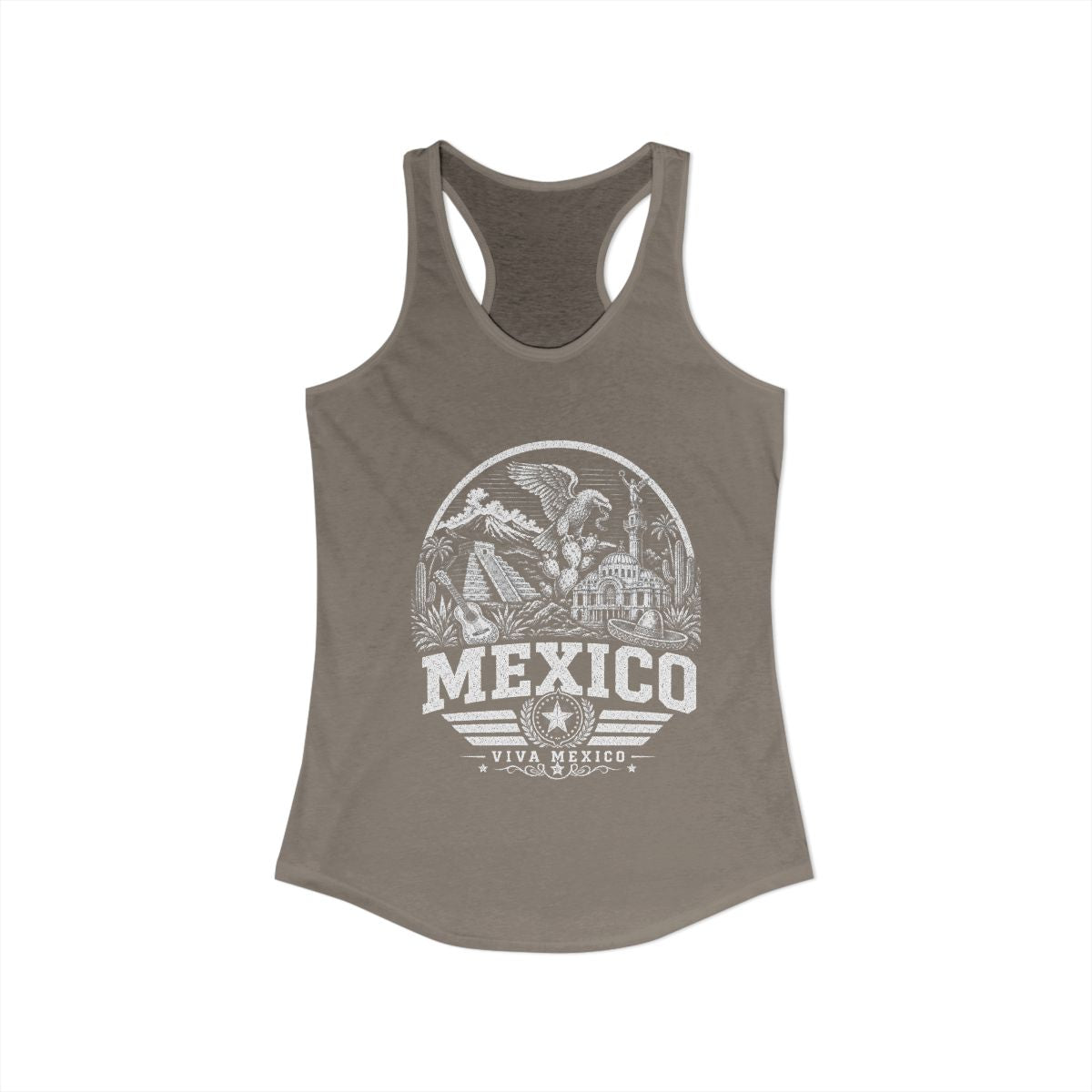 Mexico vintage landmarks tank top — iconic landmark design | Nameshi Destinations (view 4)