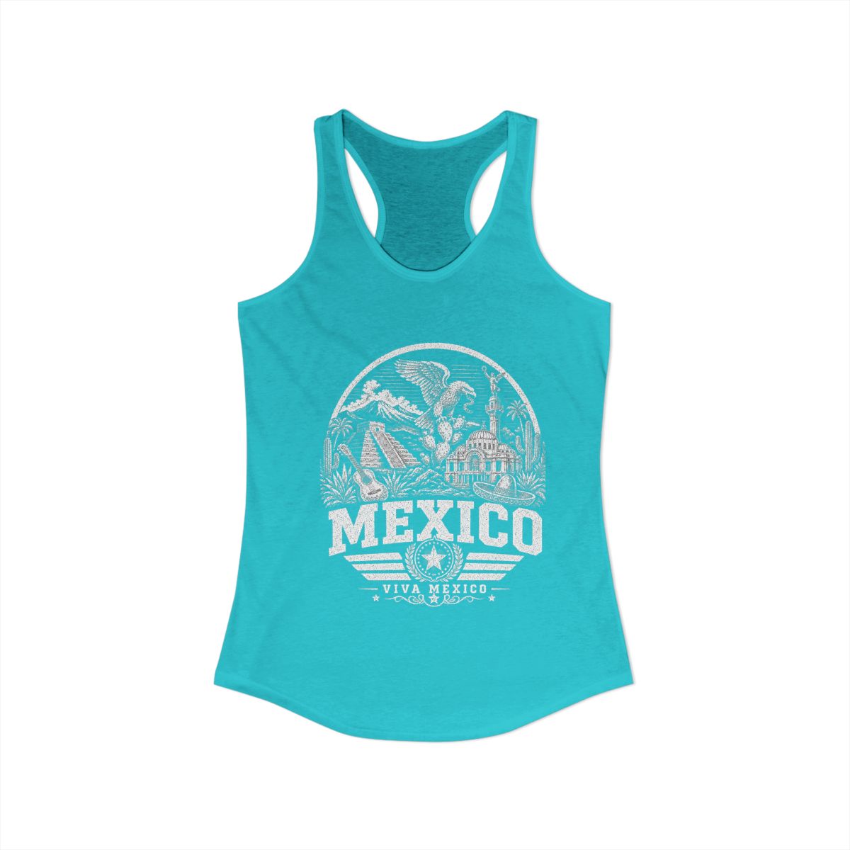 Mexico vintage landmarks tank top — iconic landmark design | Nameshi Destinations (view 8)