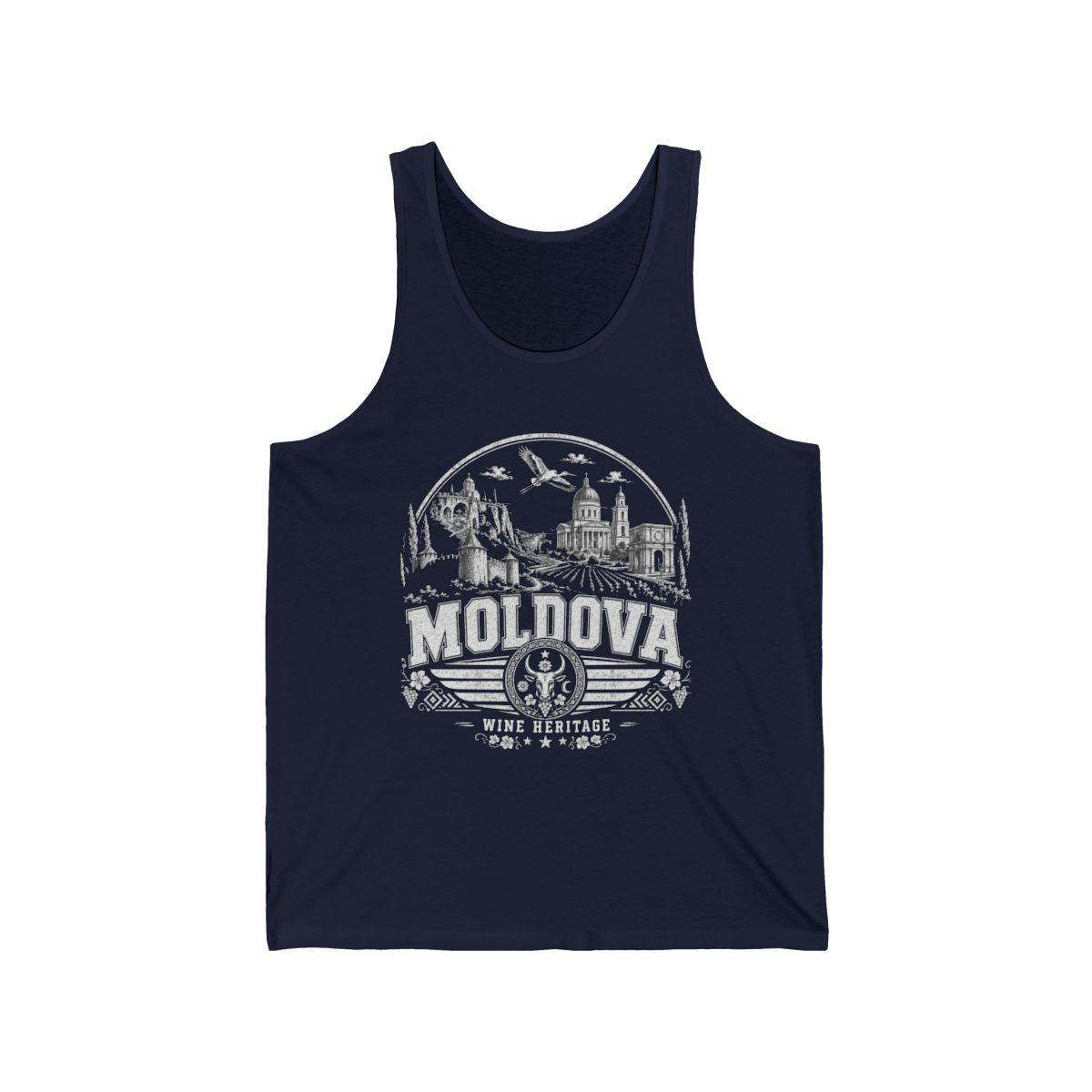 Moldova vintage landmarks men's tank top — iconic landmark design | Nameshi Destinations (view 15)