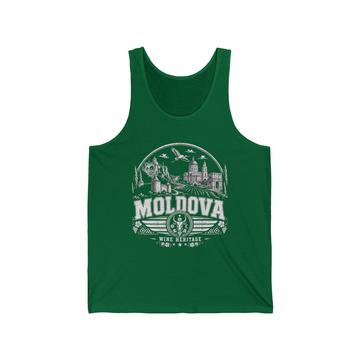 Moldova vintage landmarks men's tank top — iconic landmark design | Nameshi Destinations (view 7)