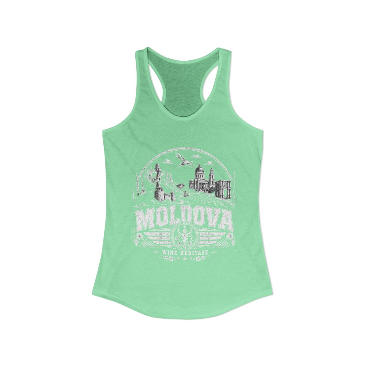Moldova vintage landmarks tank top — iconic landmark design | Nameshi Destinations (view 13)