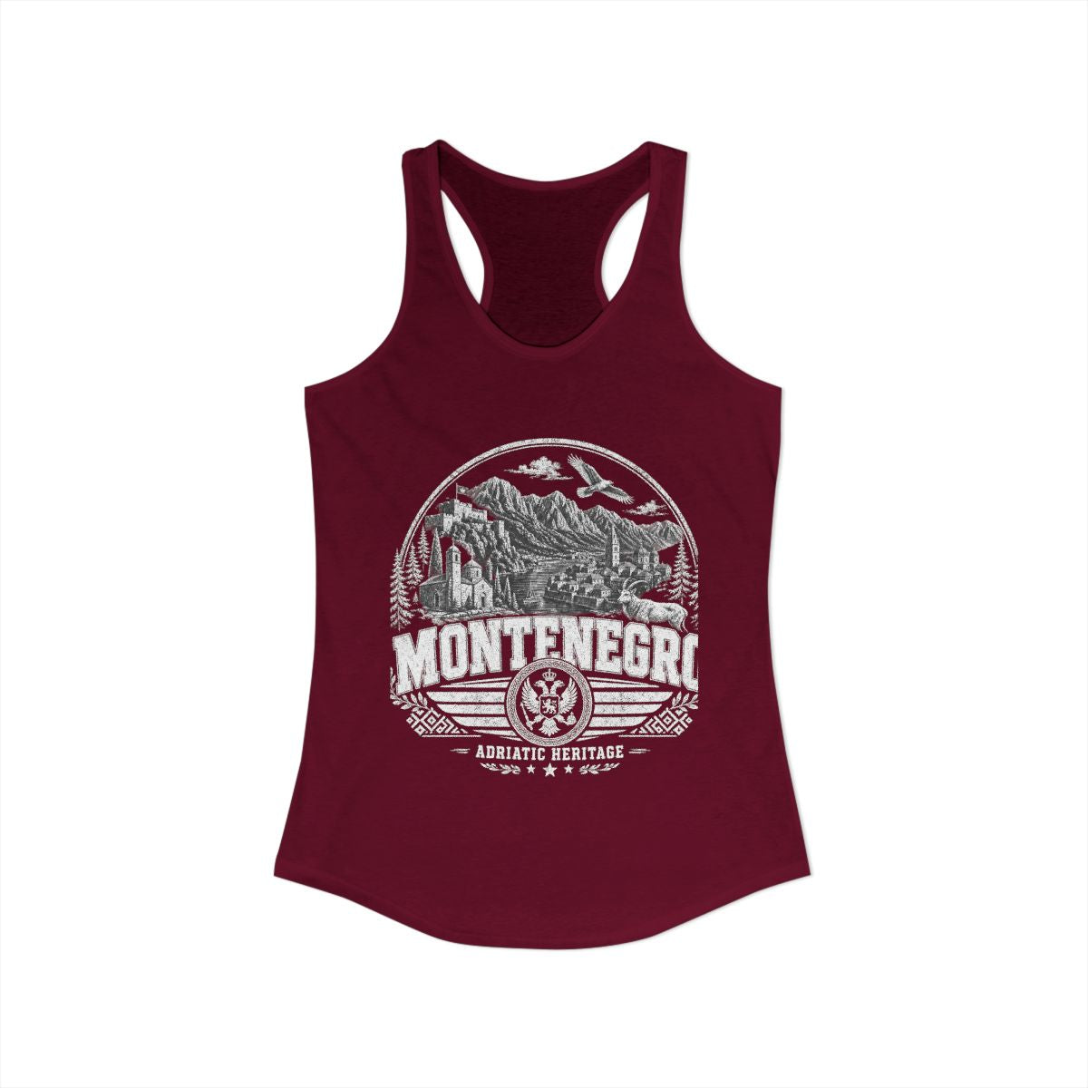 Montenegro vintage landmarks tank top — iconic landmark design | Nameshi Destinations (view 27)