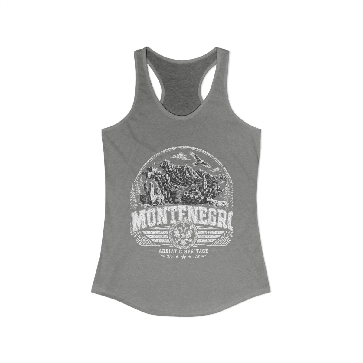Montenegro vintage landmarks tank top — iconic landmark design | Nameshi Destinations (view 25)