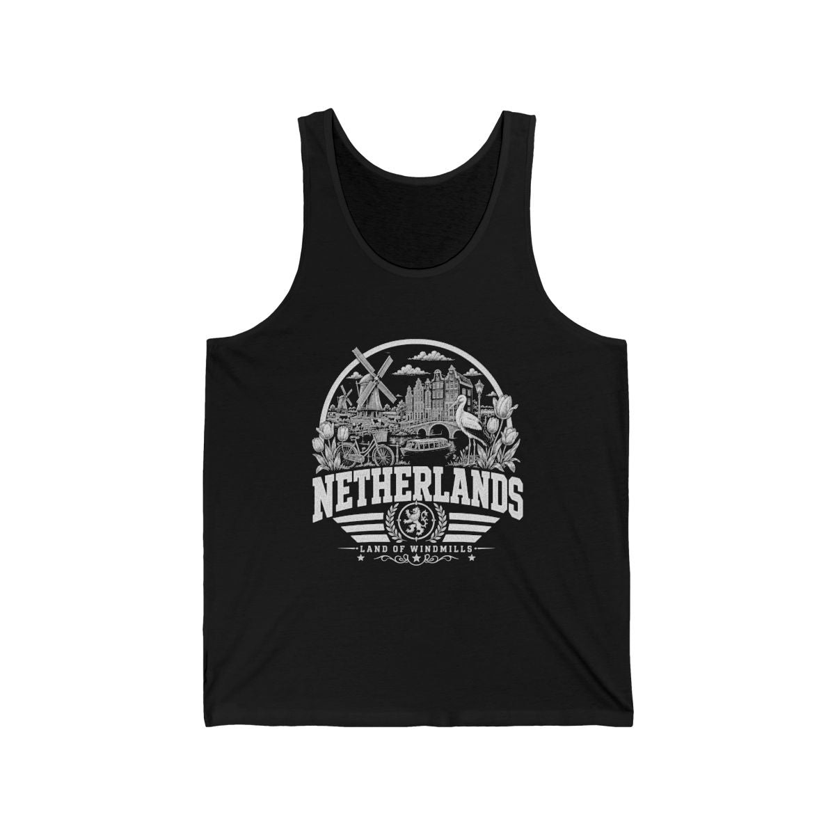 Netherlands Men's Tank Top — Black (front)