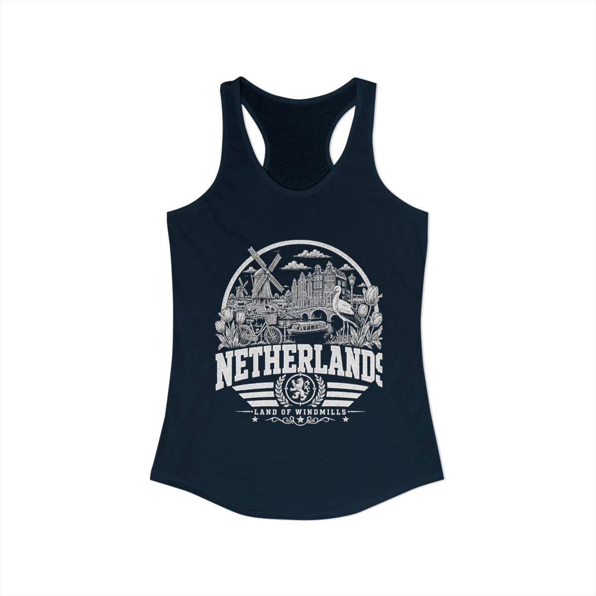 Netherlands Women's Tank Top — Solid Midnight Navy (front)