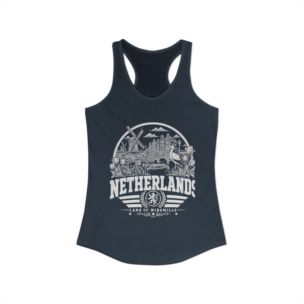 Netherlands Women's Tank Top — Solid Indigo (front)