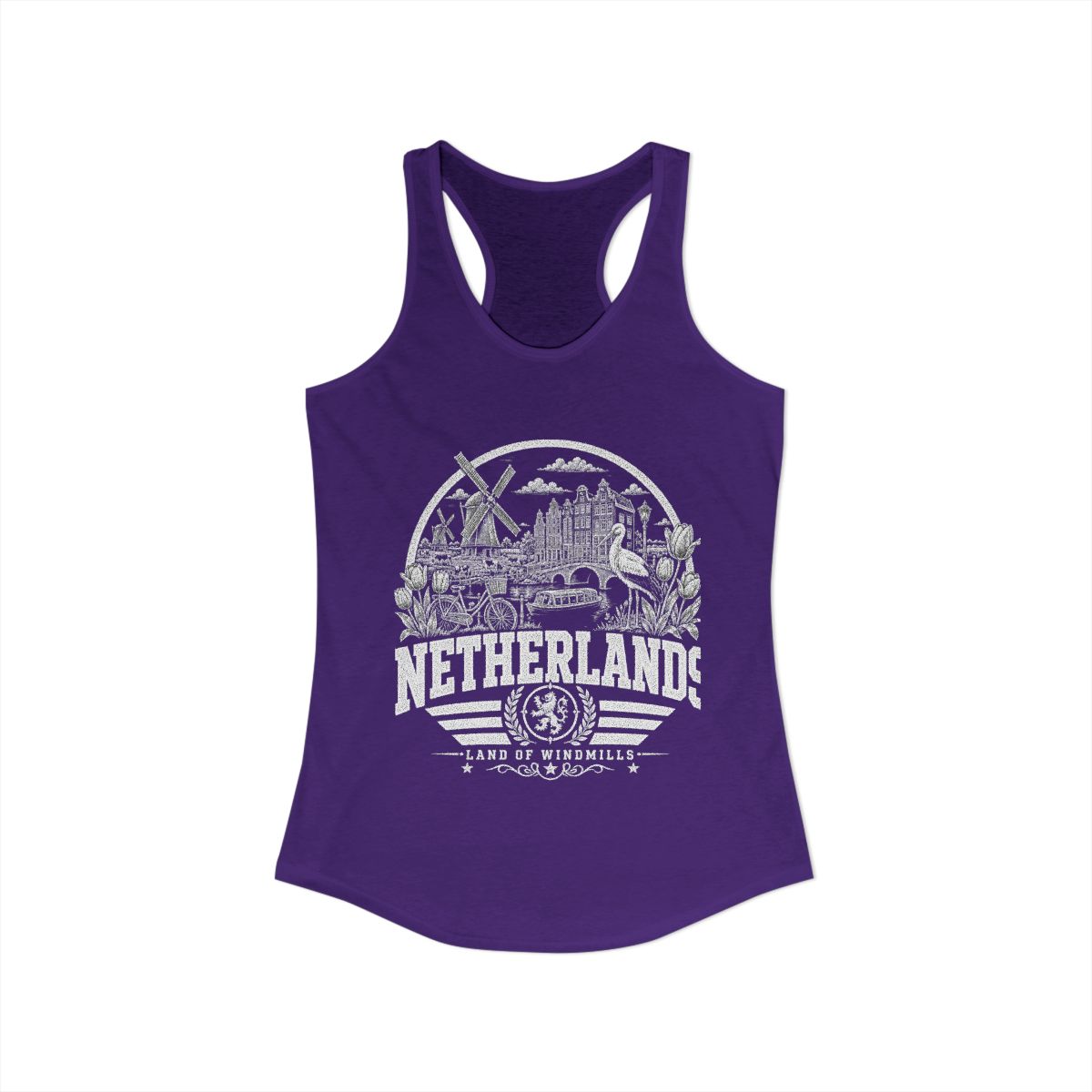 Netherlands Women's Tank Top — Solid Purple Rush (front)