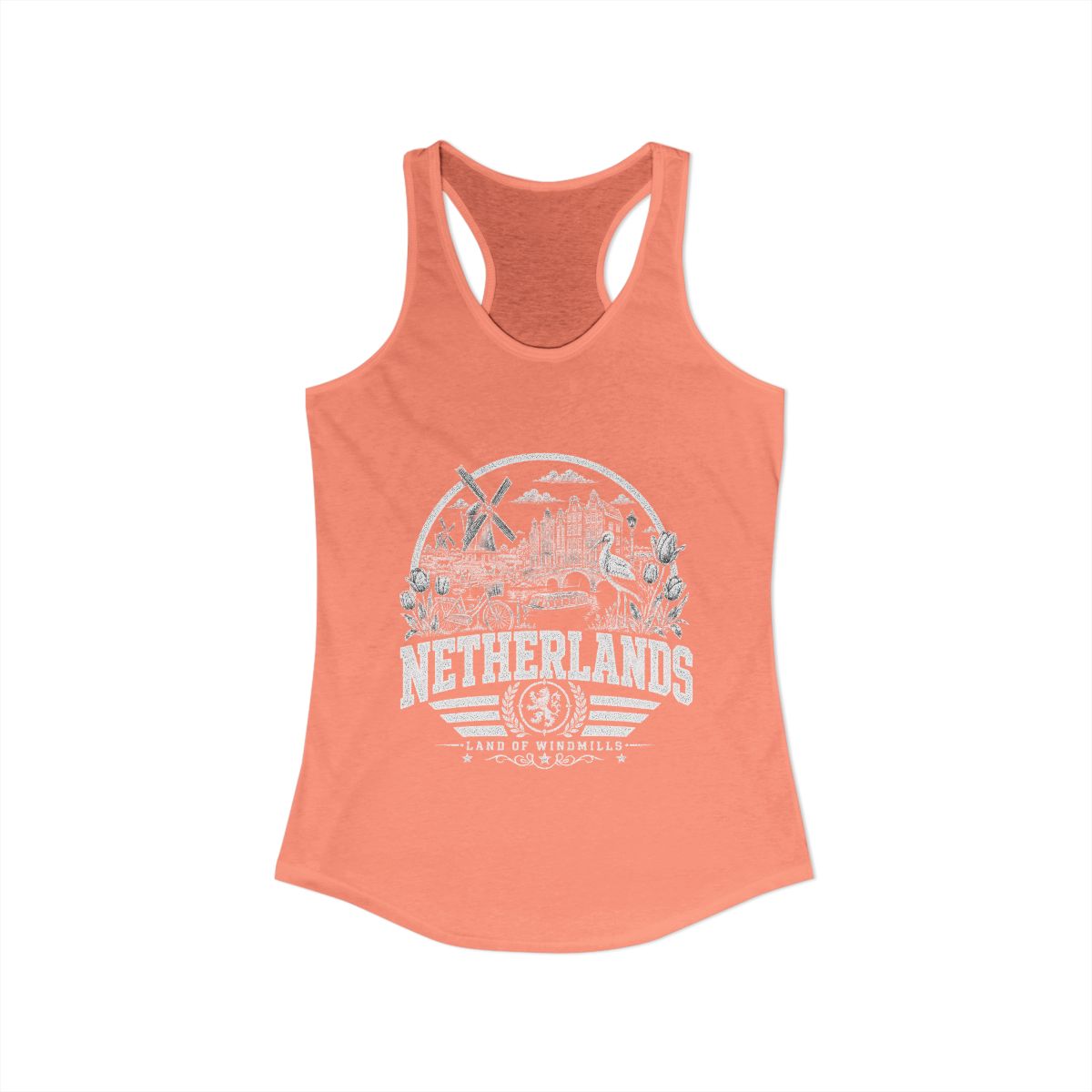 Netherlands Women's Tank Top — Solid Light Orange (front)