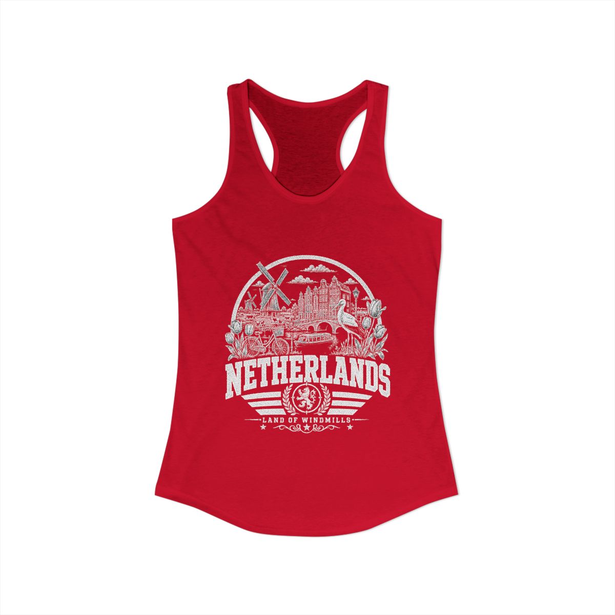 Netherlands Women's Tank Top — Solid Red (front)