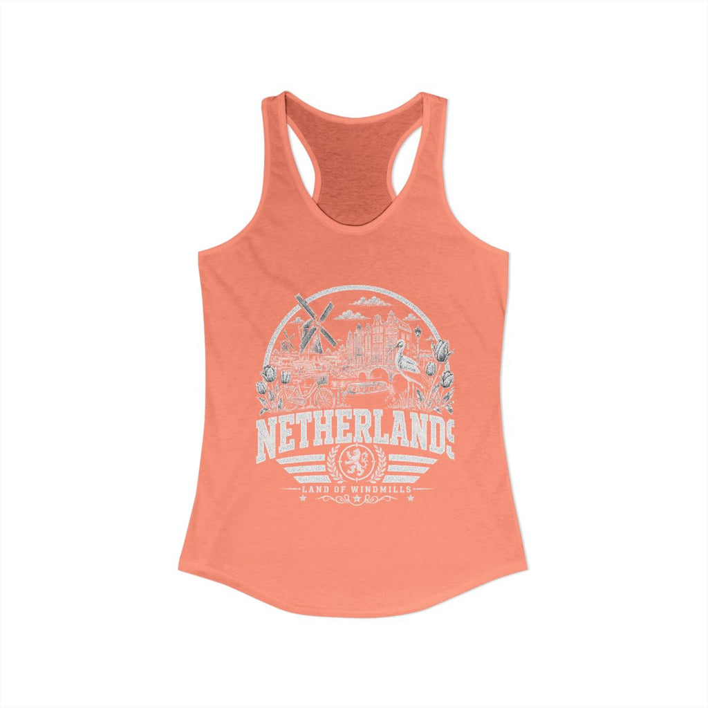 Netherlands Women's Tank Top — Solid Light Orange (front)