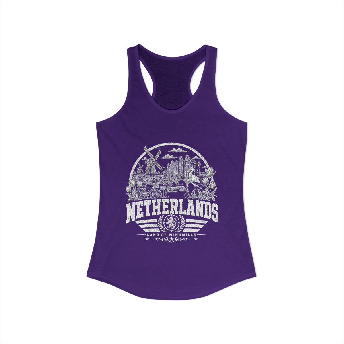 Netherlands Women's Tank Top — Solid Purple Rush (front)