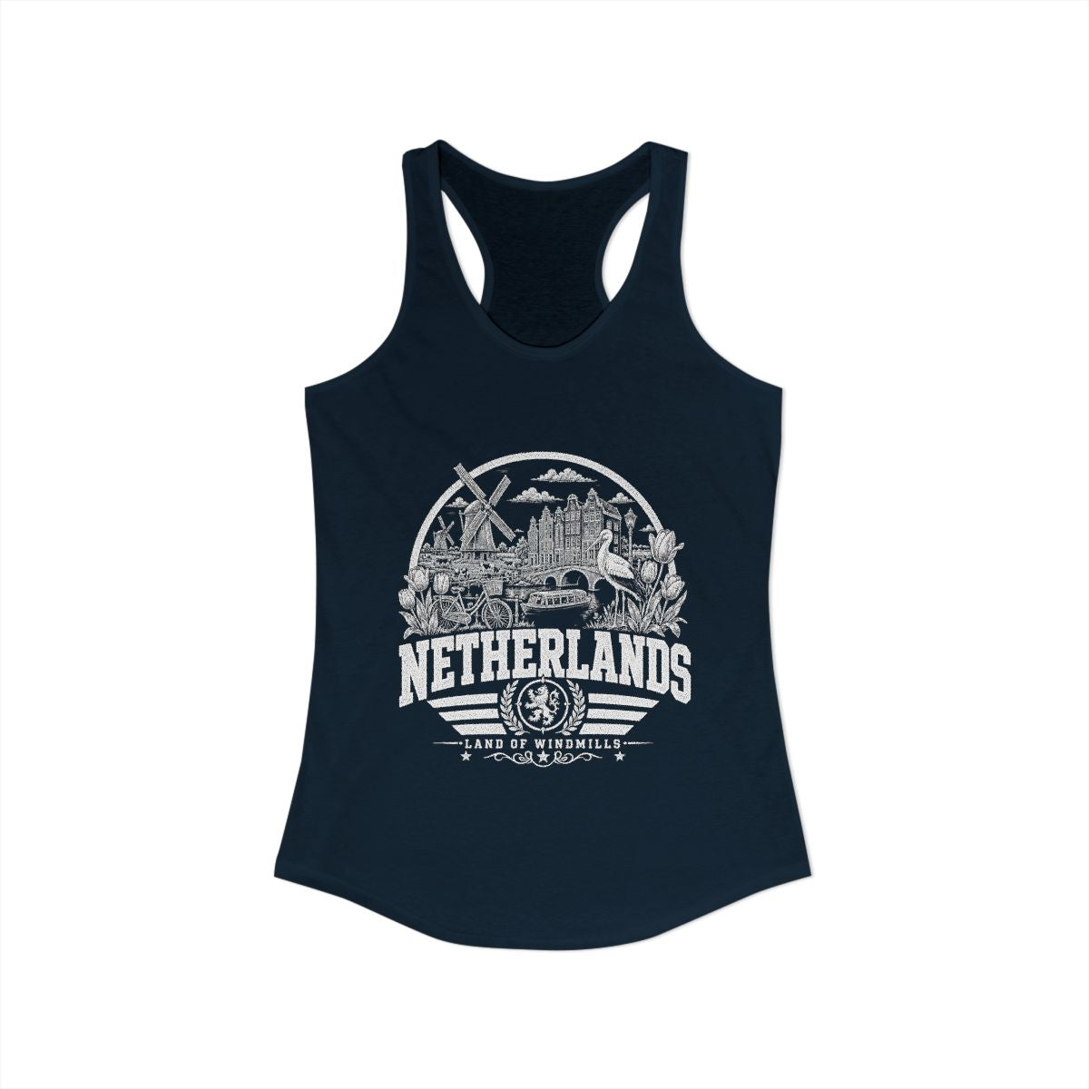Netherlands Women's Tank Top — Solid Midnight Navy (front)