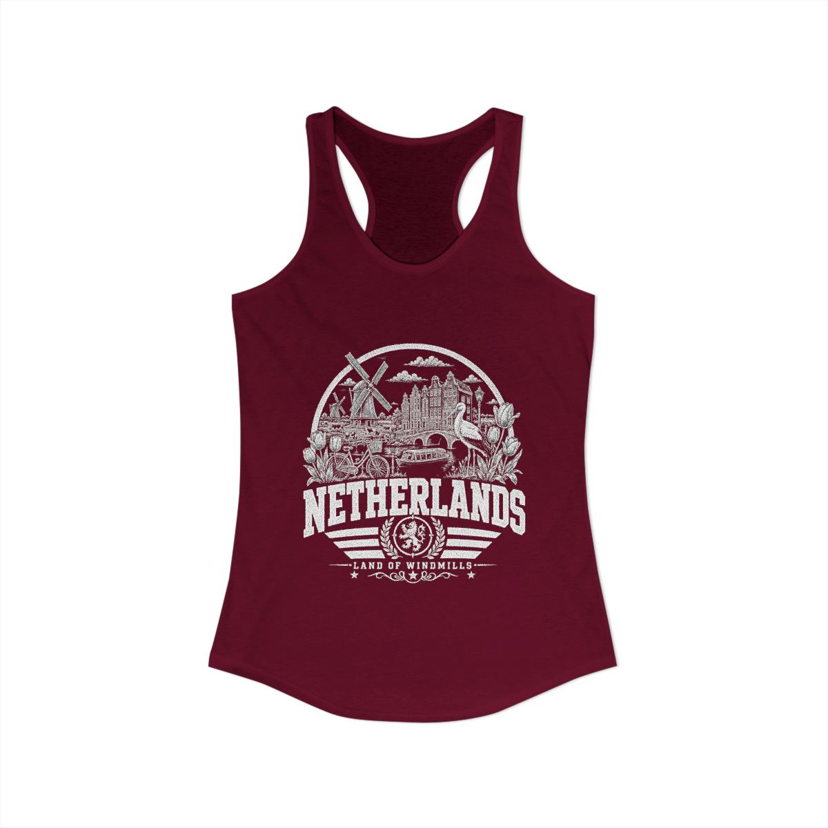 Netherlands Women's Tank Top — Solid Cardinal Red (front)