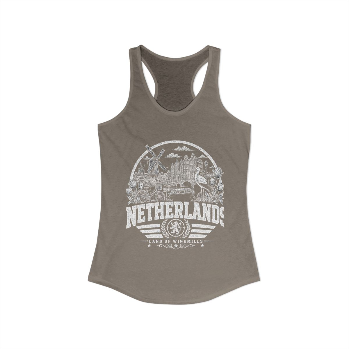 Netherlands Women's Tank Top — Solid Warm Gray (front)