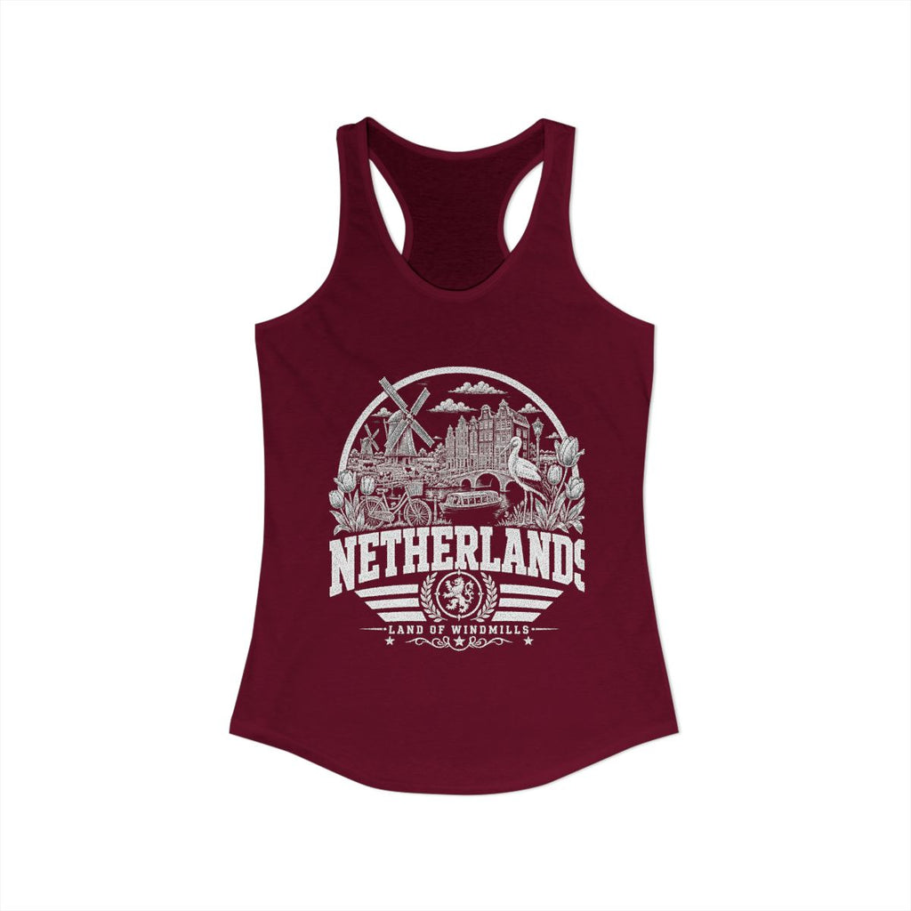 Netherlands Women's Tank Top — Solid Cardinal Red (front)