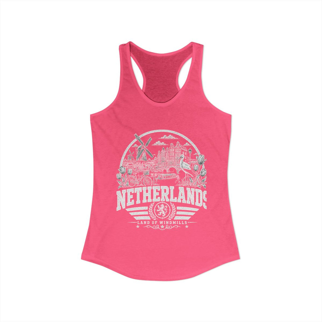 Netherlands Women's Tank Top — Solid Hot Pink (front)