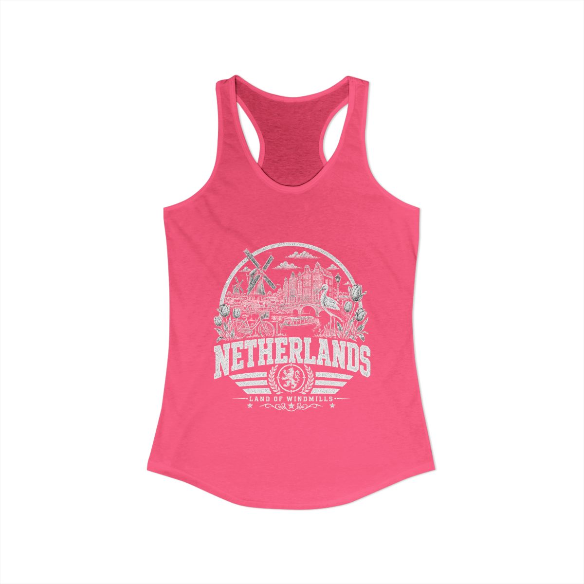 Netherlands Women's Tank Top — Solid Hot Pink (front)